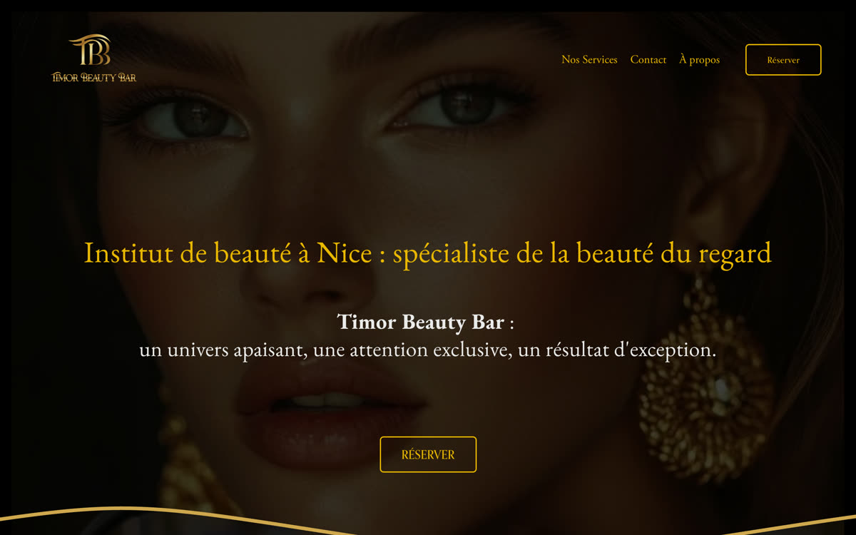 Site de Timor Beauty Bar sur ordinateur
