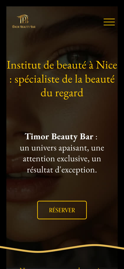 Site de Timor Beauty Bar sur téléphone