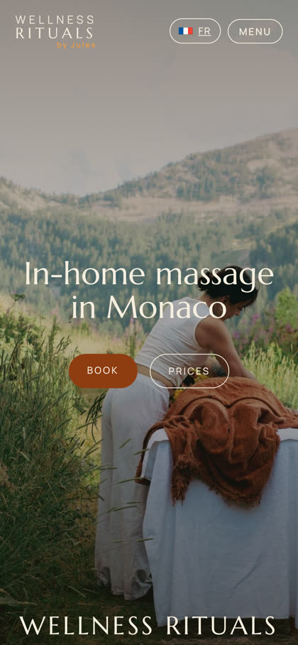 Site de Wellness Rituals sur téléphone